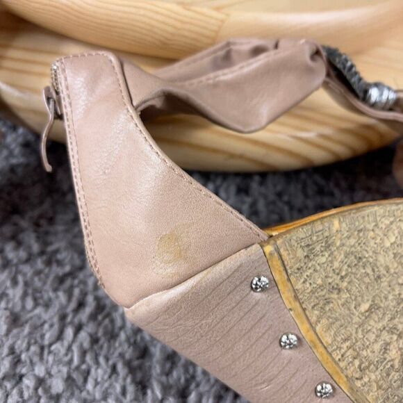 Patrizia Spring Step Wedge Heel Sandals Womens Size 10 Rhinestone Medallion Shoe - Picture 11 of 11